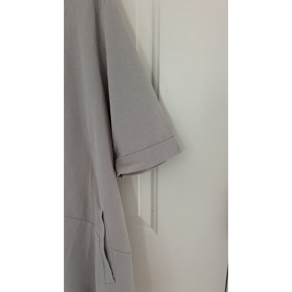 Misslook Grey/Tan Asymmetrical Tunic with Pockets, XL , Cotton/Polyester, Hippie - Picture 6 of 12